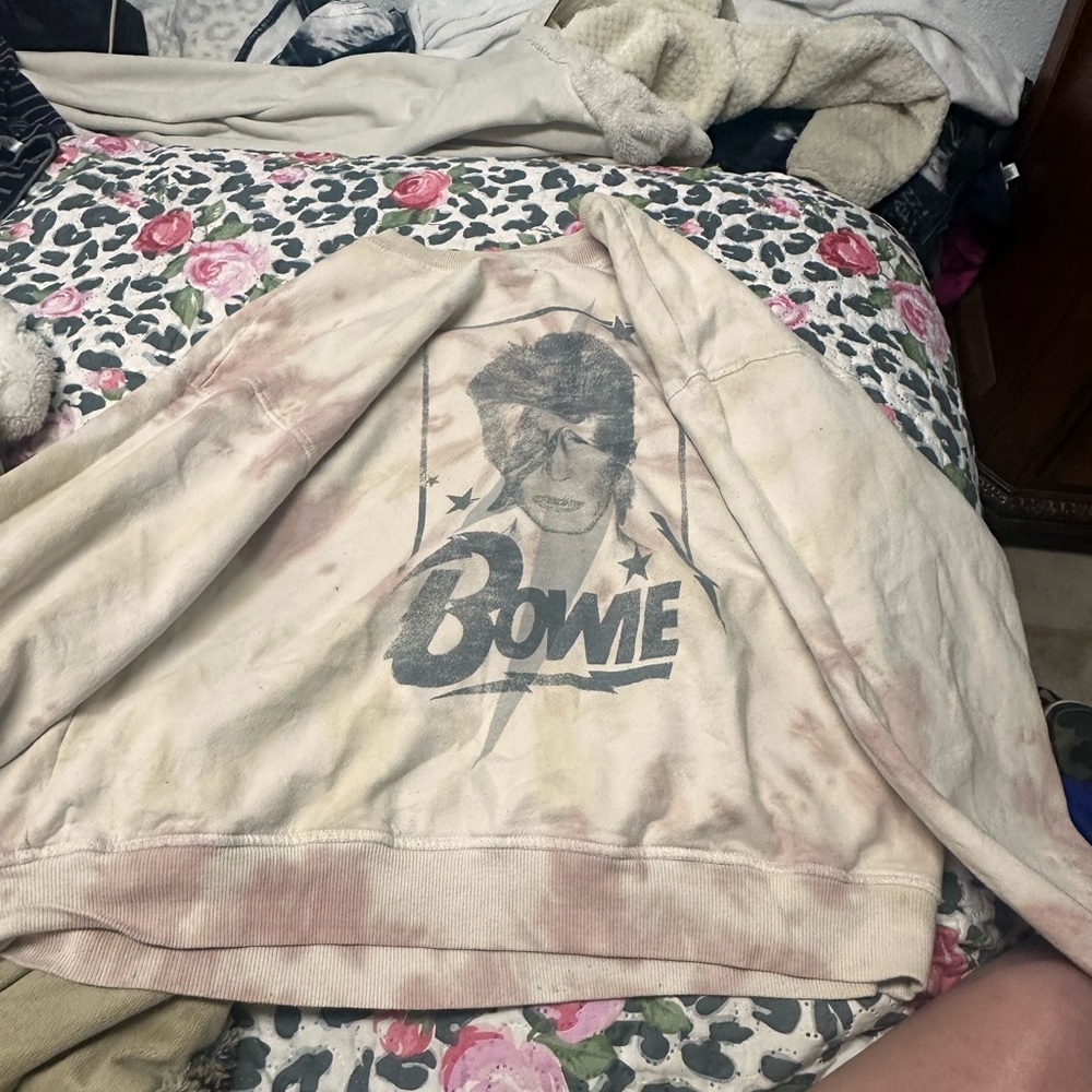 David Bowie sweatshirt. Pink tye dye
